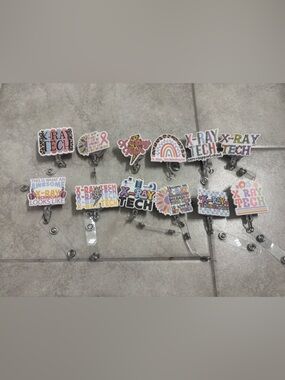 Colorful X-Ray Tech Badge Reel Set - Assorted Rainbow Designs